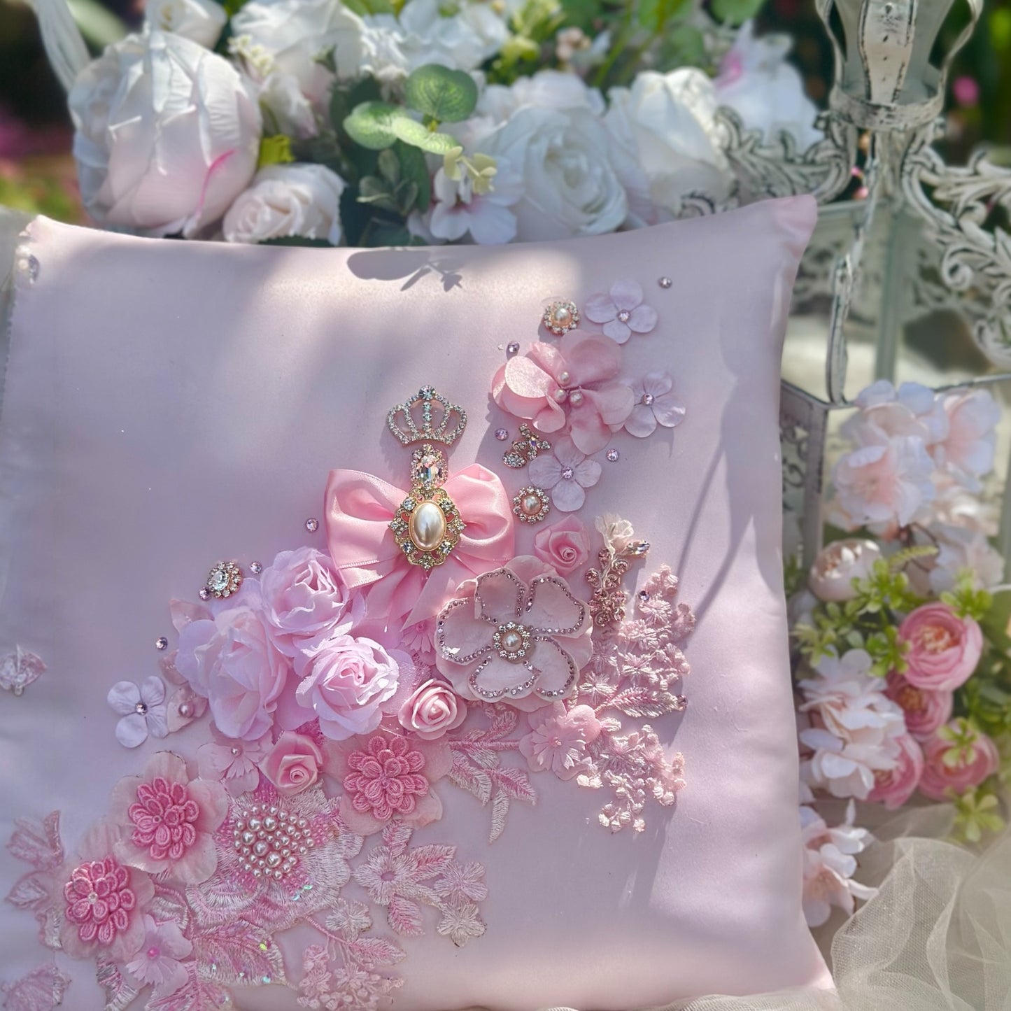 Pink/ Gold pillow