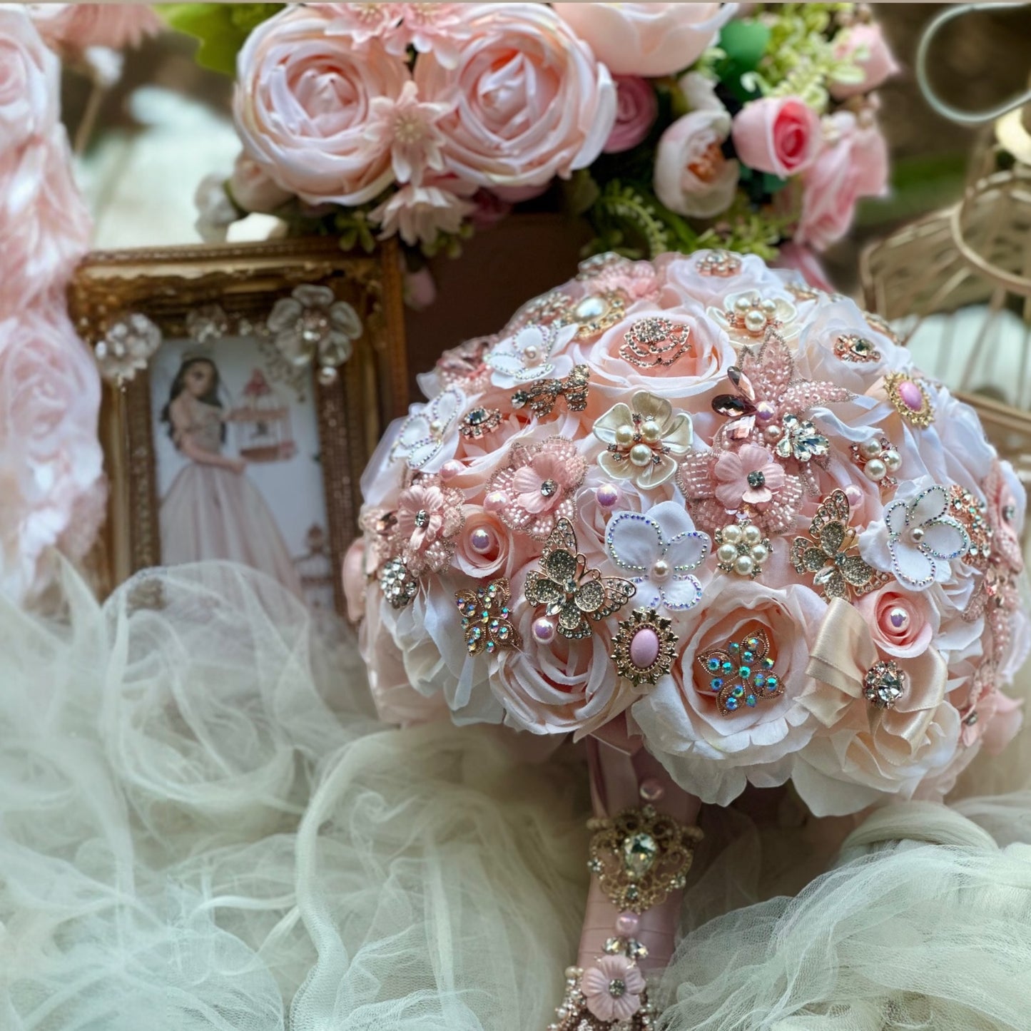 Quince Blush/Champagne color bouquet