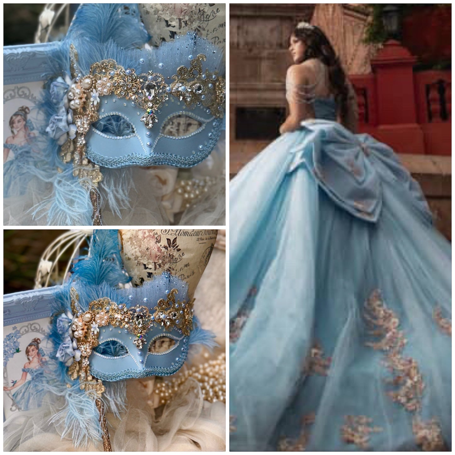 Baby Blue Masquerade Mask