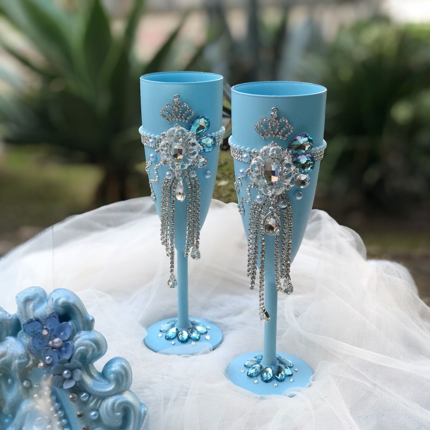 Two champagne glasses