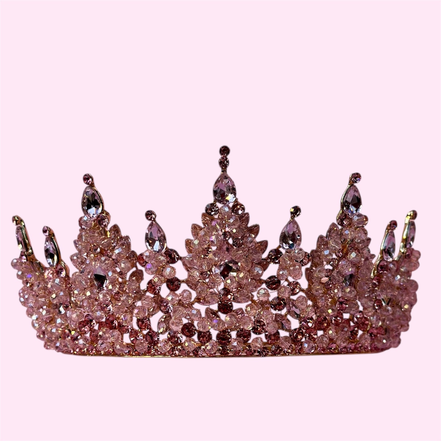 👑 Crown Royal – Pink Crystal Quinceañera Crown