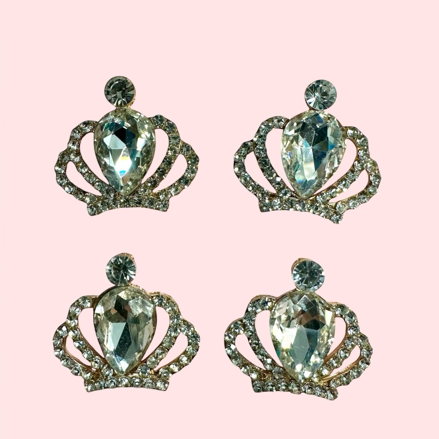 Gold Crystal crowns ( 10ppc)