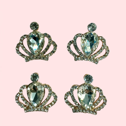 Gold Crystal crowns ( 10ppc)