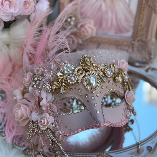 Blush Gold Masquerade Mask
